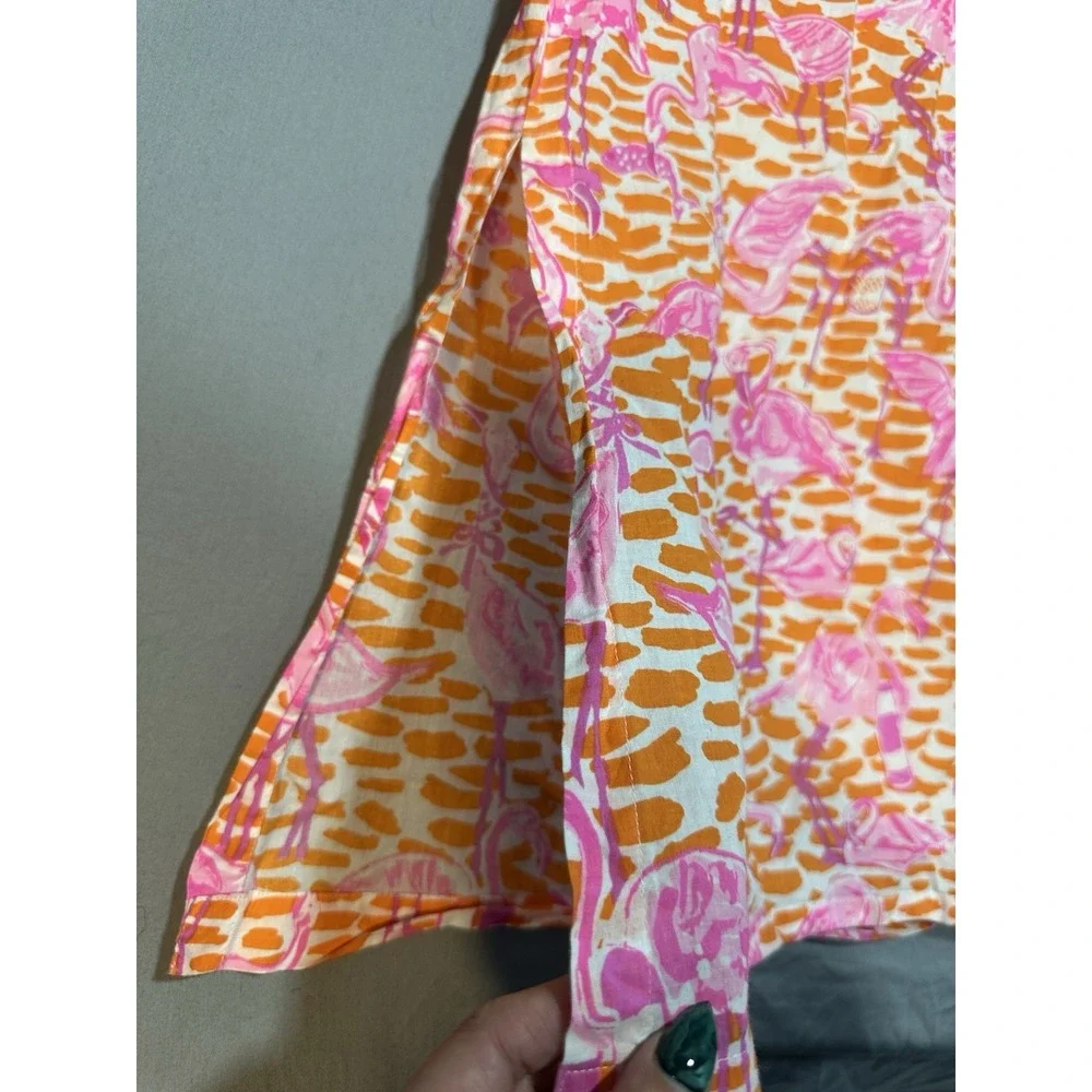 Gretchen Scott Orange/Pink Flamingo Tennis Swim Cover/Dress S‎